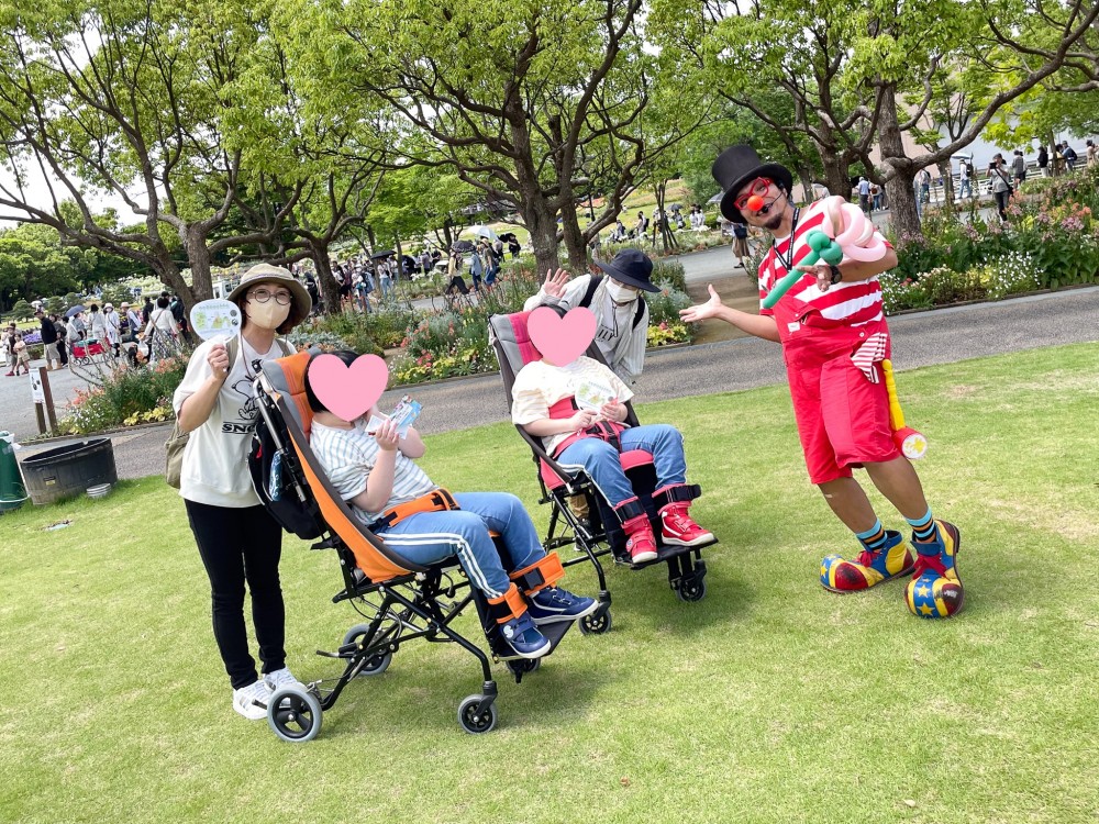 今日は移動支援♪　ピエロさんと遭遇♡