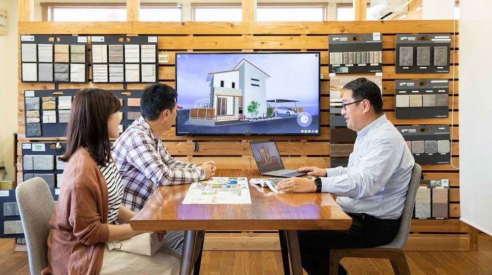 ３D画像やサンプルなどが充実！打合せしやすい環境です。